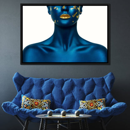 Blue Body Paint Canvas Wall Art