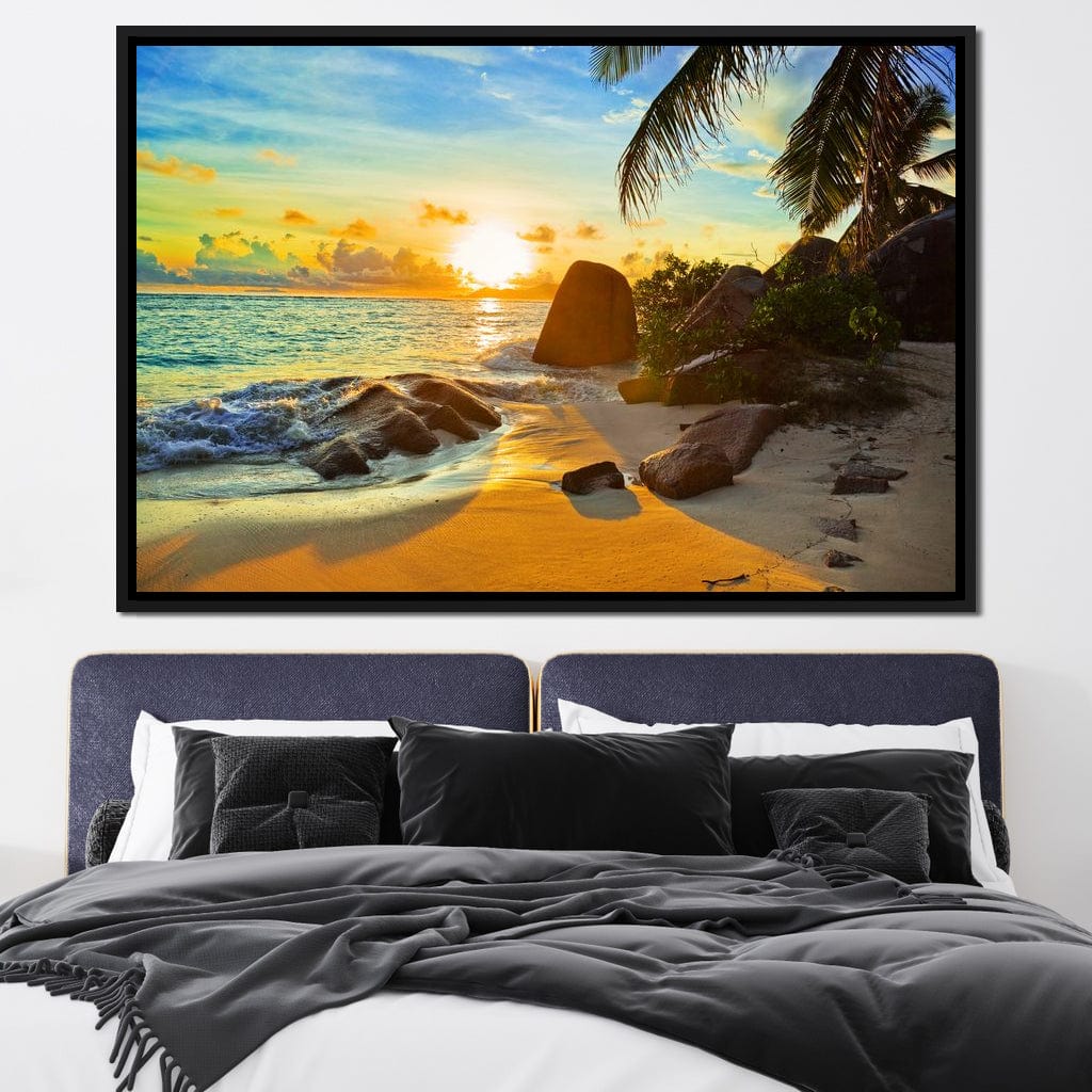 Natural Beach Sunset Canvas Wall Art