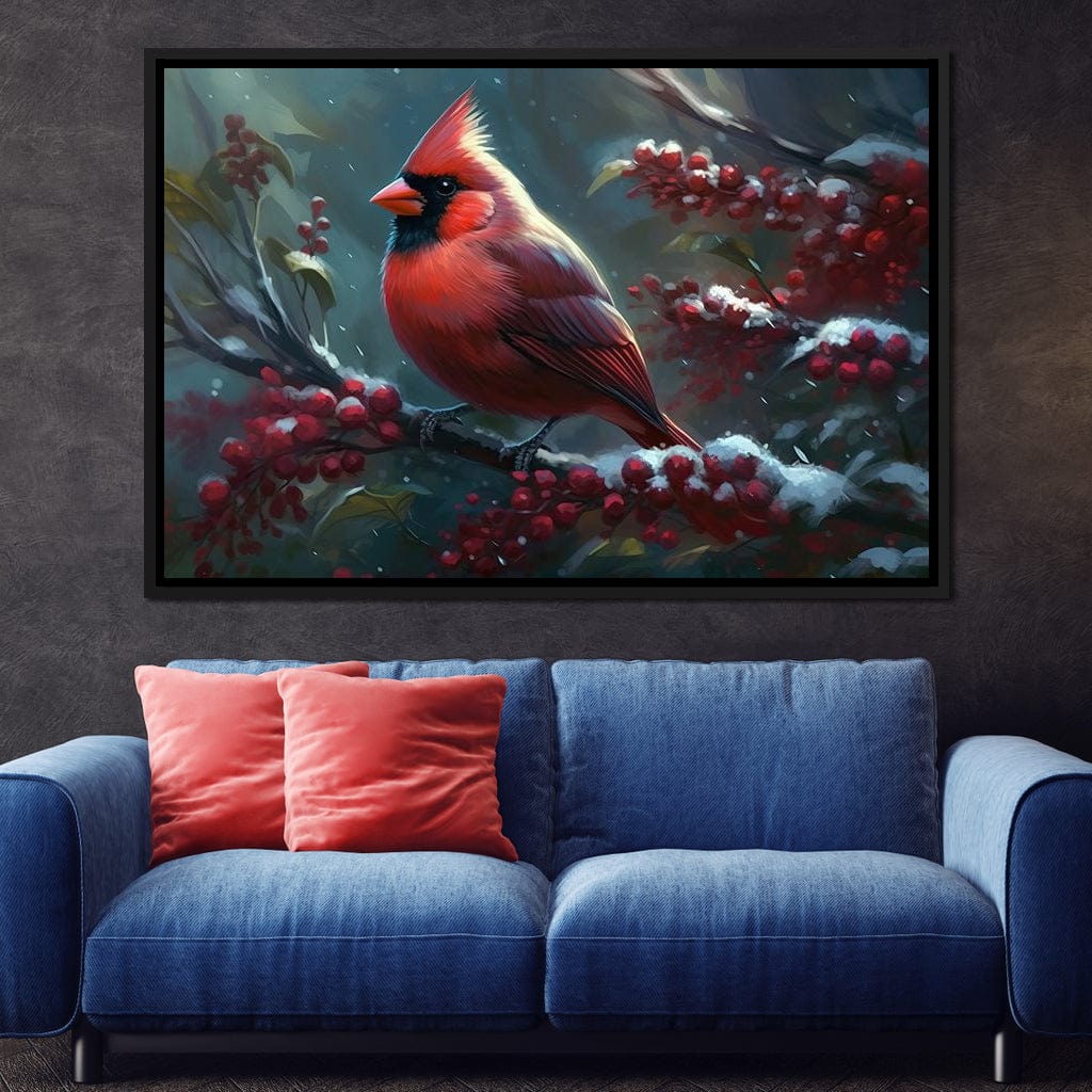 Winter Cardinal Canvas Wall Art