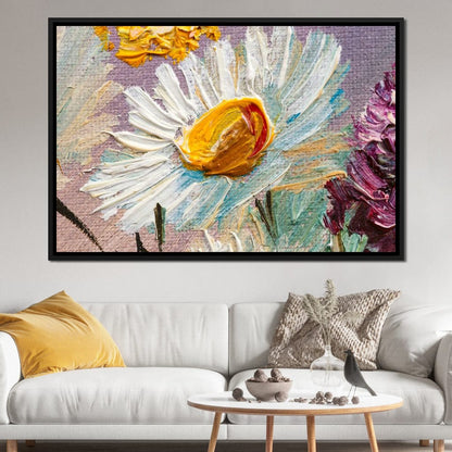 White Daisy Canvas Wall Art