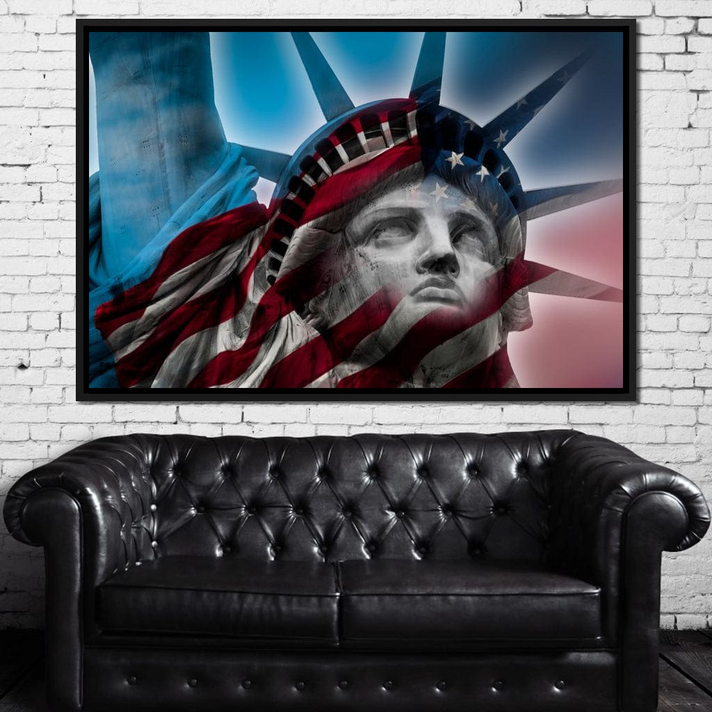 Patriotic Statue of Liberty Canvas Wall Art