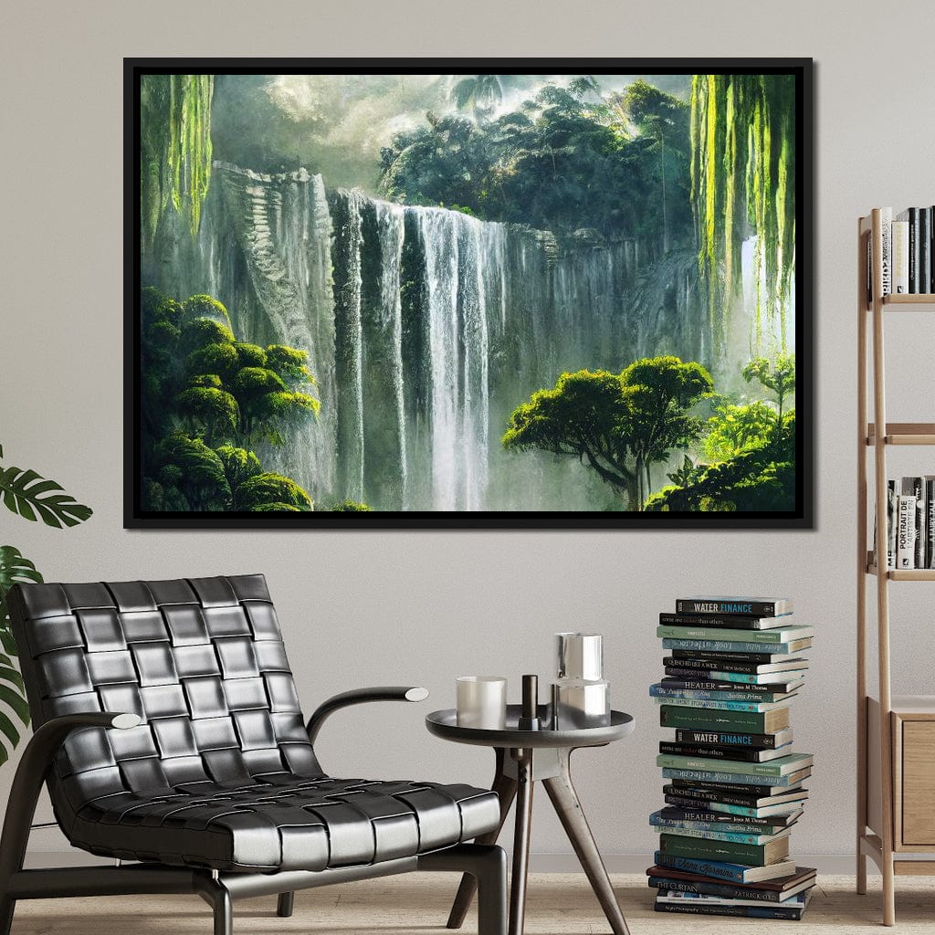 Waterfall in the Jungle Canvas Wall Art