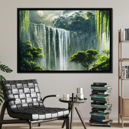 Waterfall in the Jungle Canvas Wall Art