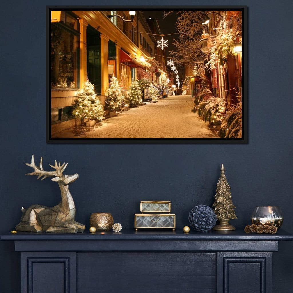 Christmas in Quebec City Canvas Wall Art
