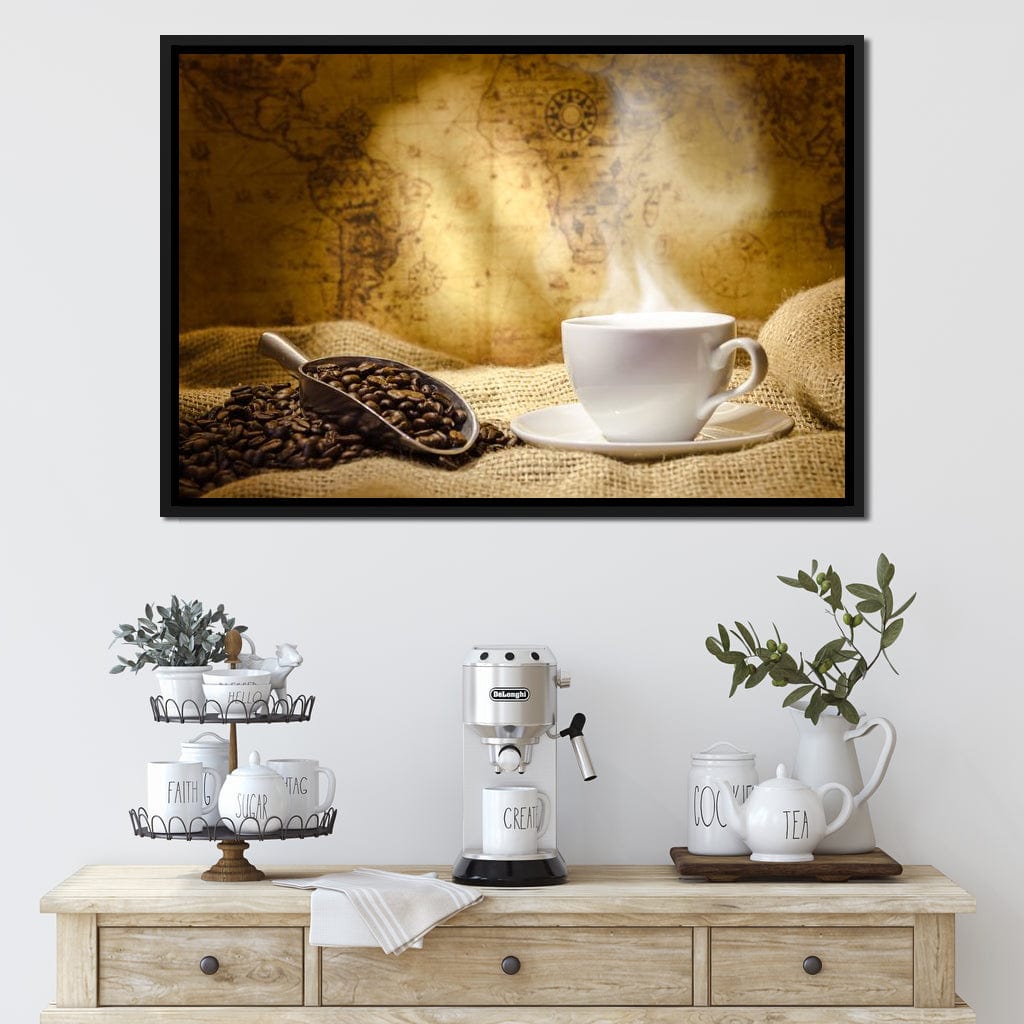 World of Coffee Canvas Wall Art