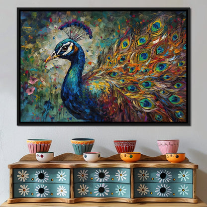 Celestial Peacock Canvas Wall Art
