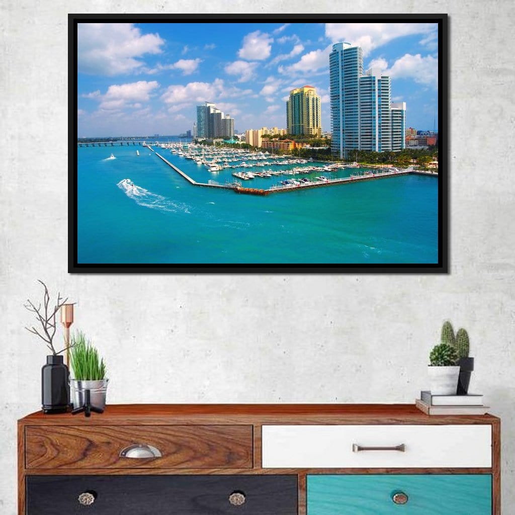 Miami Beach Skyline Canvas Wall Art