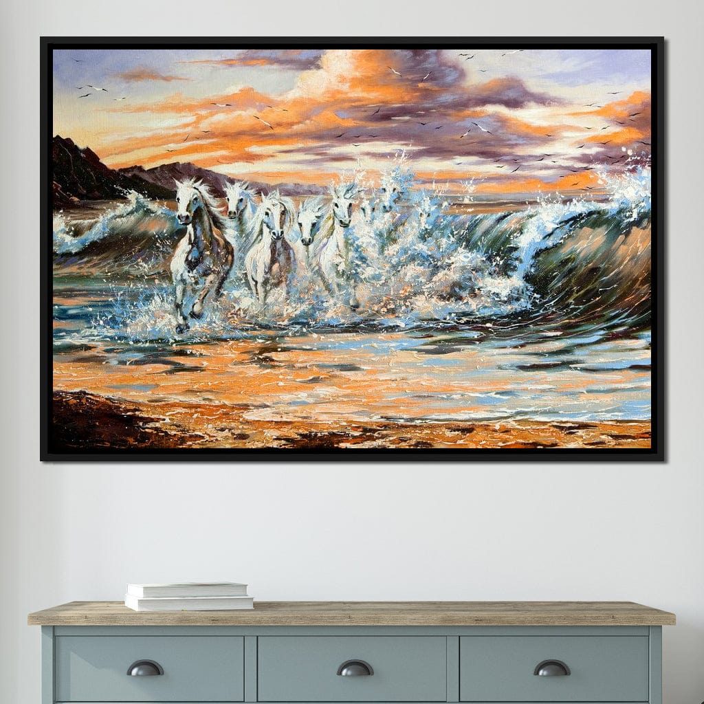 Horses Splash Canvas Wall Art