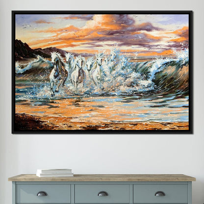 Horses Splash Canvas Wall Art