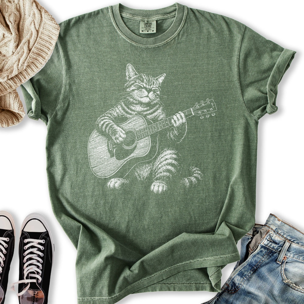 Acoustic Guitar Cat Relaxed Tee