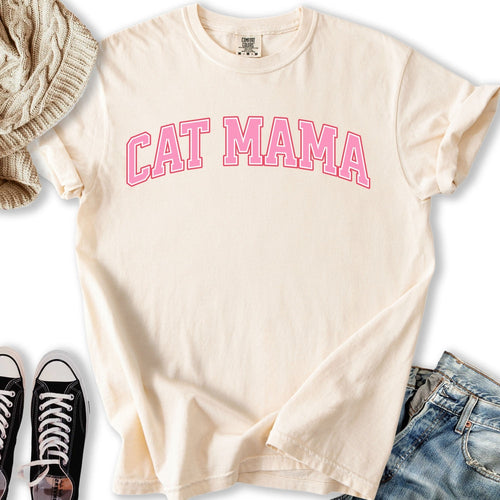 Pink Cat Mama Relaxed Tee