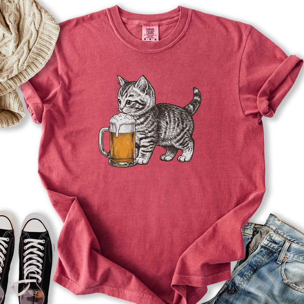 Kitten with Beer Relaxed Tee