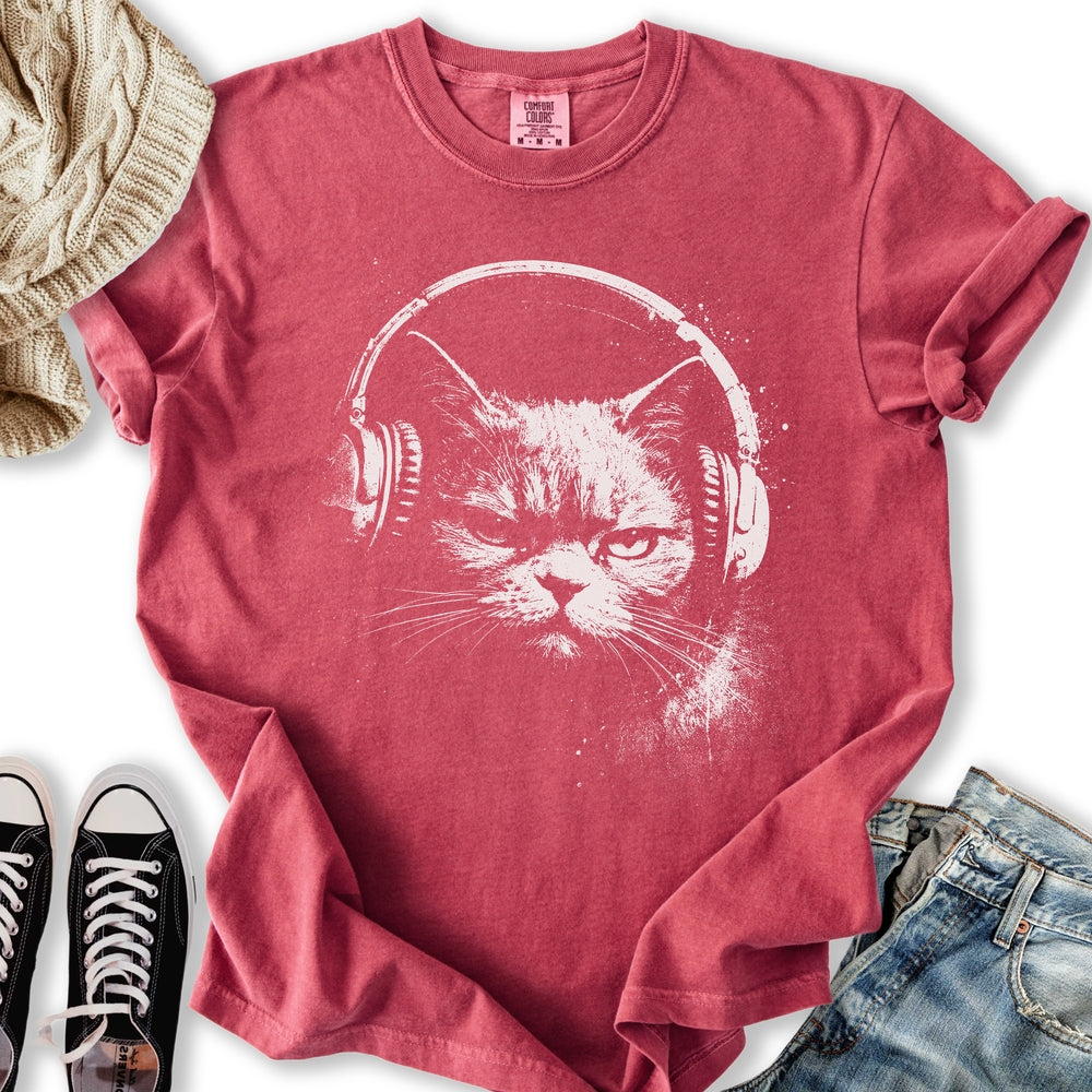 Headphones Cat Relaxed Tee