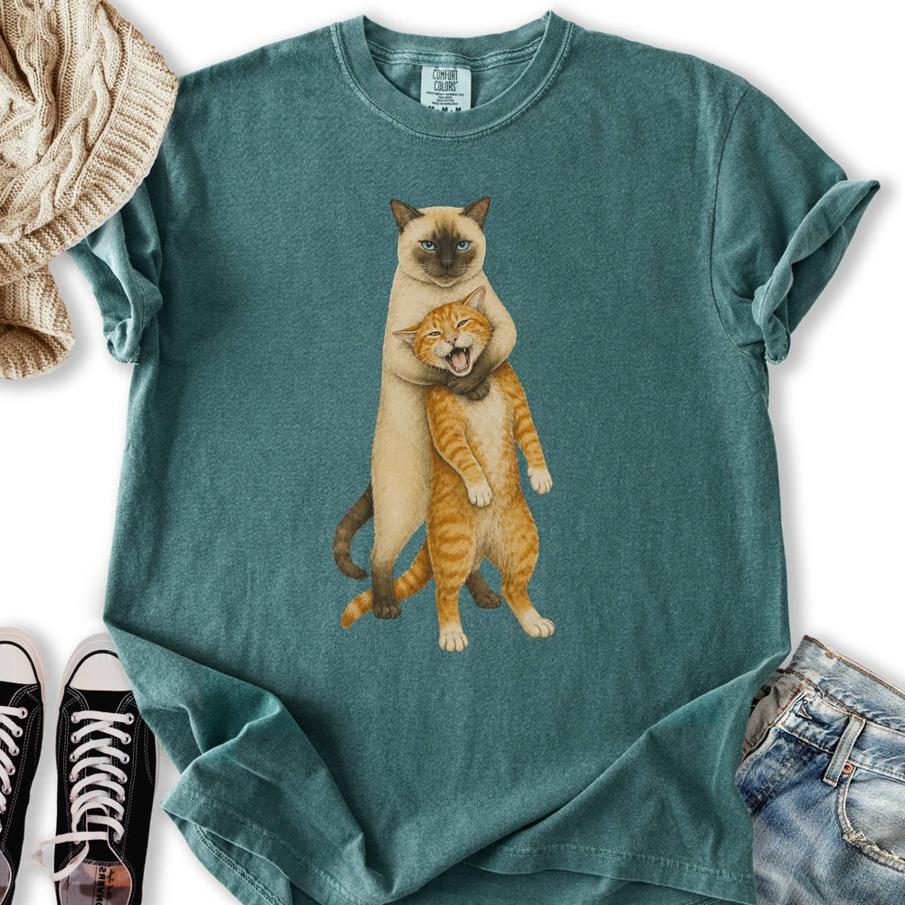 Siamese Ginger Cat Headlock Relaxed Tee
