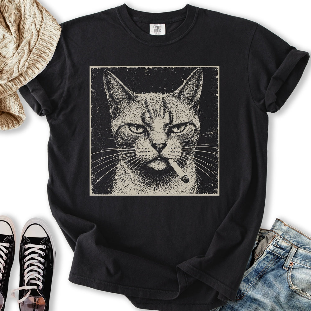 Smokes & Side-Eyes Cat Relaxed Tee