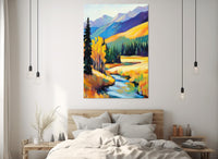 Alpine Landscape Canvas | Impressionist Wall Art - Framed, Ready to Hang