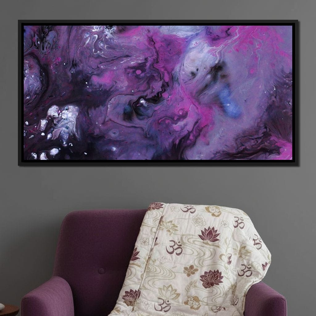 Abstract Purple & Black Canvas Wall Art