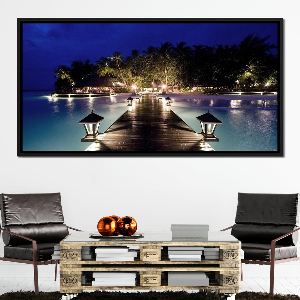 Night Vacation Canvas Wall Art