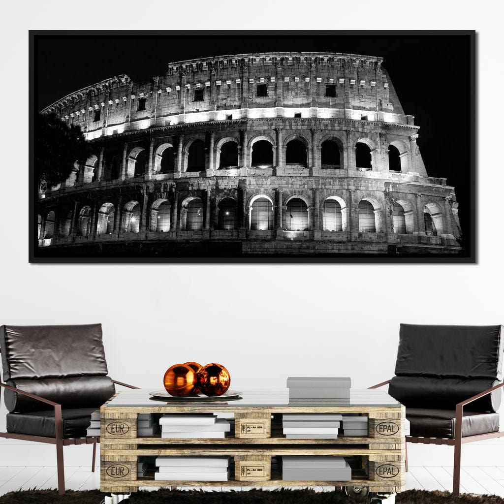 Colosseum at Night Time Canvas Wall Art