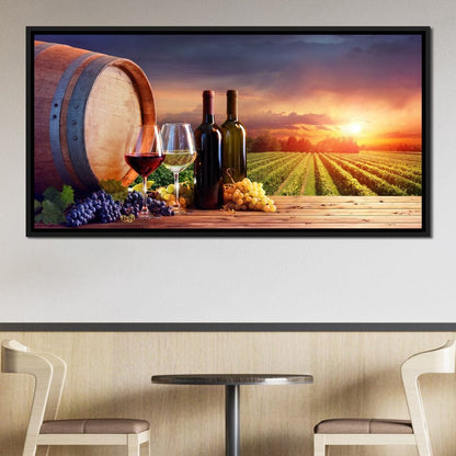 Wine Valley Sunset Canvas Wall Art