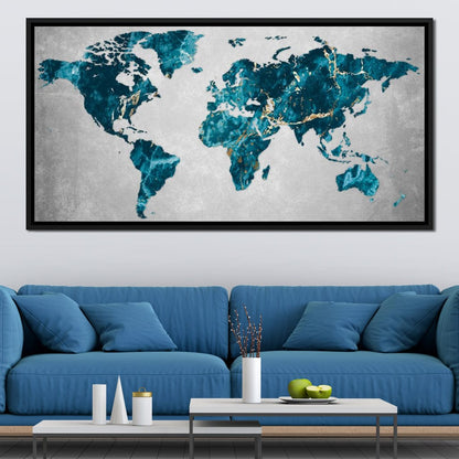 World Map 4 - Mateo Canvas Wall Art