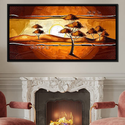 African Savanna Sunset Canvas Wall Art