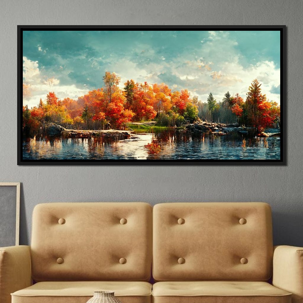 Lakefall Landscape Canvas Wall Art