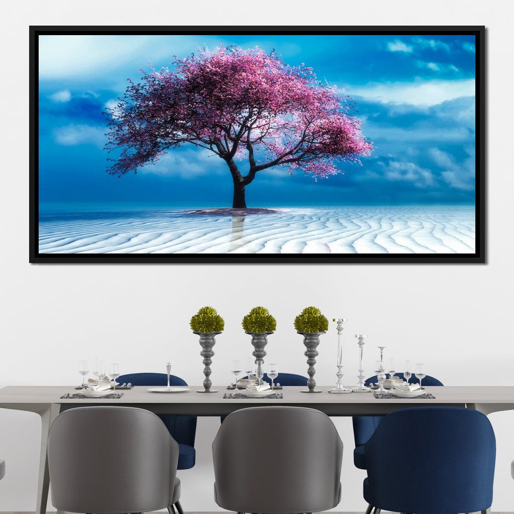 Lone Pink Tree Canvas Wall Art