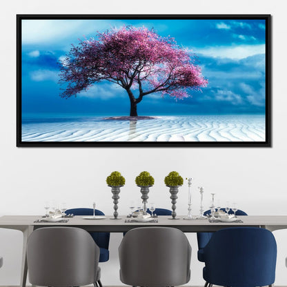 Lone Pink Tree Canvas Wall Art
