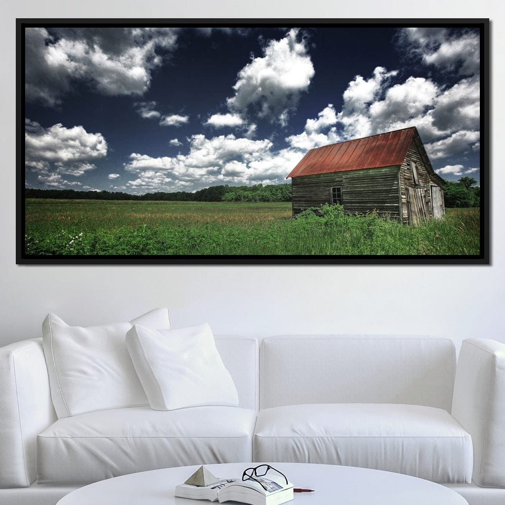 Old Barn in the Field Canvas Wall Art