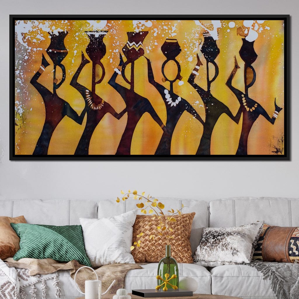 African Women with Jars Canvas Wall Art
