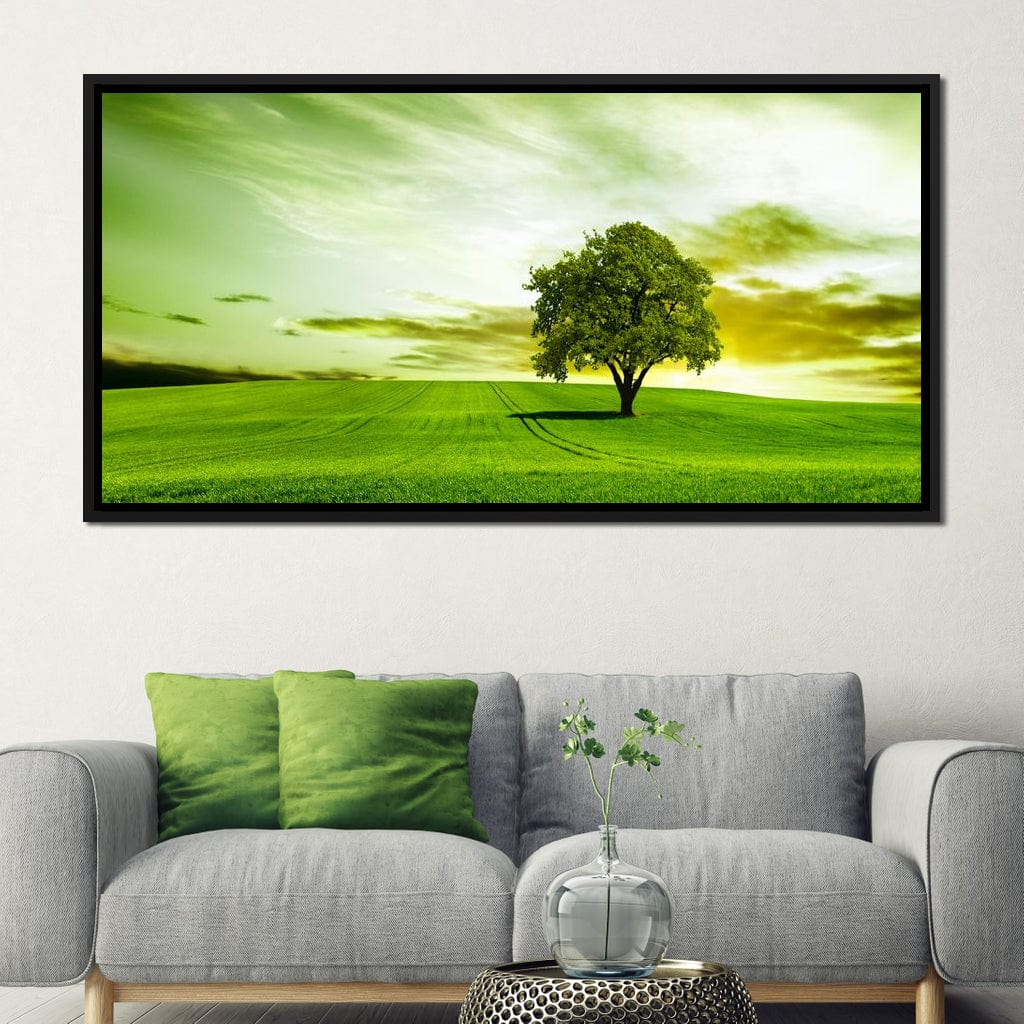 Green Prairie Canvas Wall Art