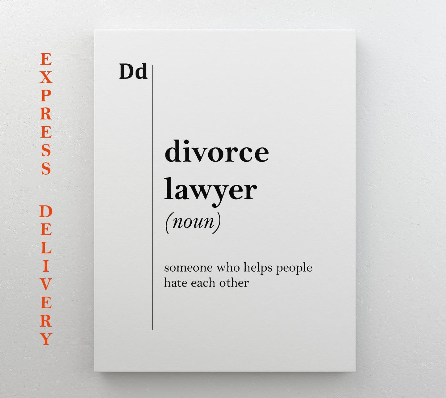 Divorce Lawyer Canvas Print – Framed Gallery Wrapped Cotton Canvas Art, Ready to Hang