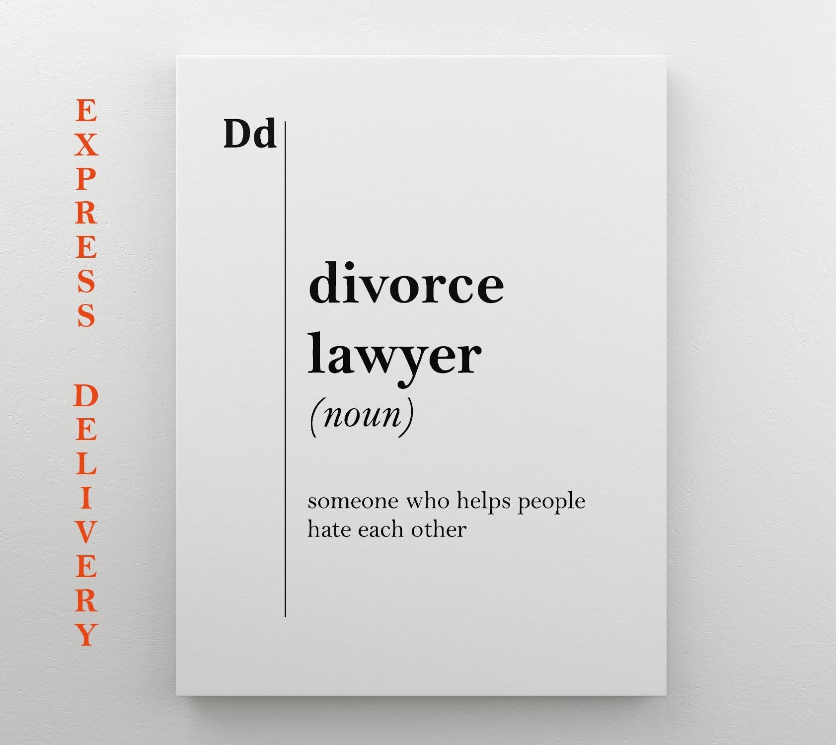 Divorce Lawyer Canvas Print – Framed Gallery Wrapped Cotton Canvas Art, Ready to Hang