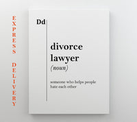 Divorce Lawyer Canvas Print – Framed Gallery Wrapped Cotton Canvas Art, Ready to Hang