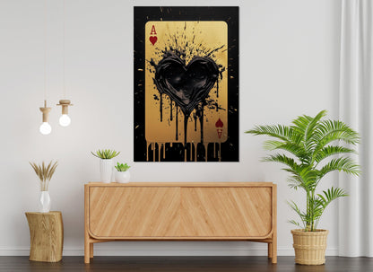 Ace of Hearts Canvas Print – Poker Wall Art | Framed & Ready to Hang