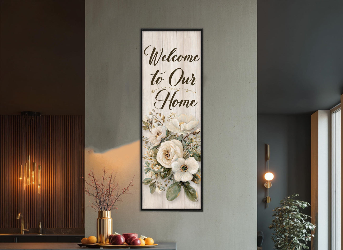 Welcome Home Canvas Print – Cozy Farmhouse Wall Art | Framed & Ready to Hang