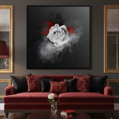 White Rose Canvas Wall Art