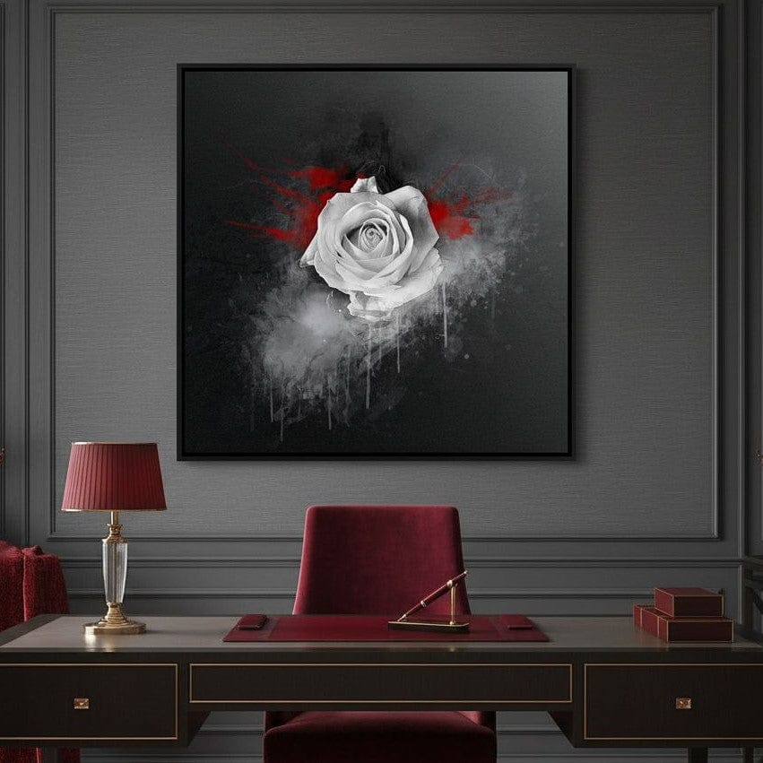 White Rose Canvas Wall Art
