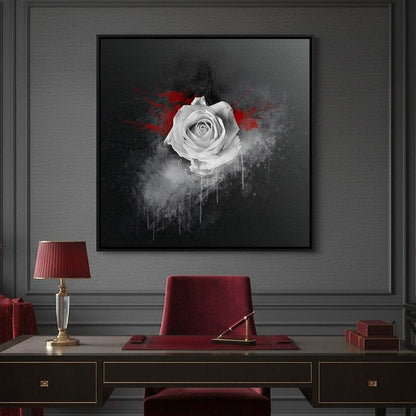 White Rose Canvas Wall Art