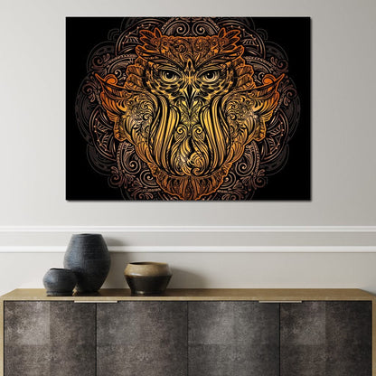Golden Owl Canvas Wall Art