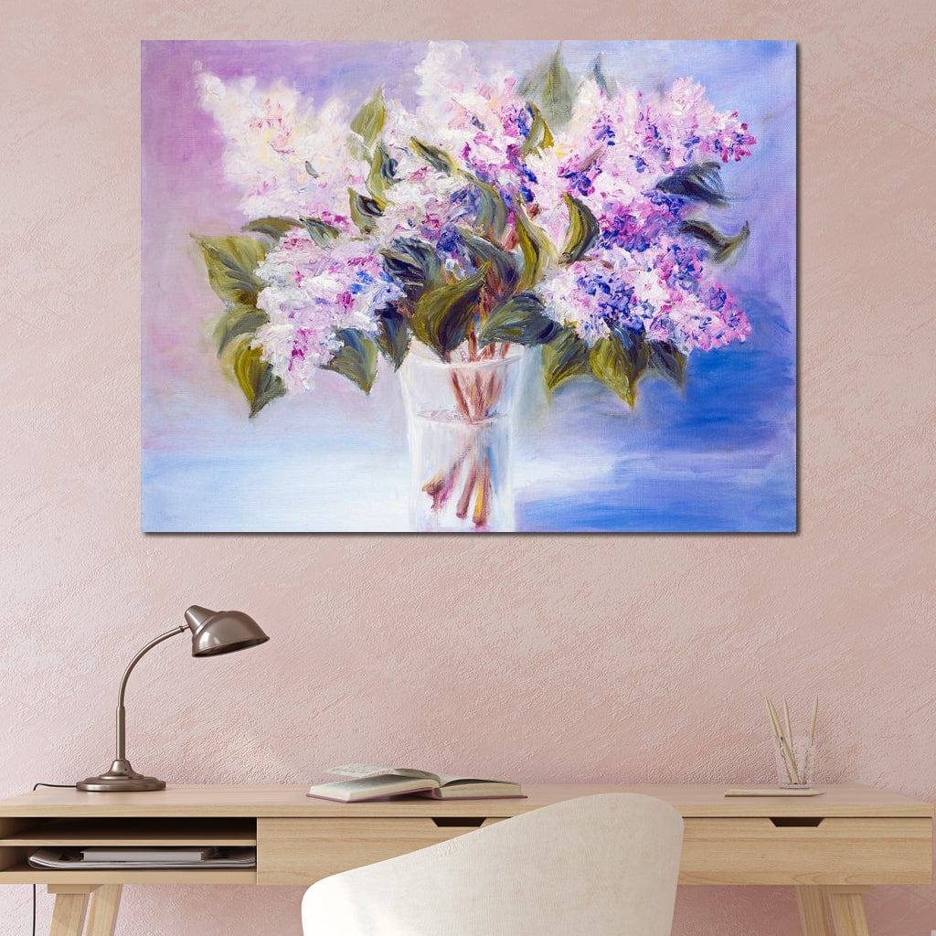 Lilacs in a Vase Canvas Wall Art