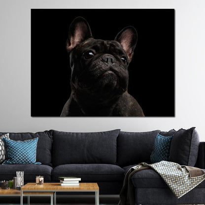 Black French Bulldog Canvas Wall Art