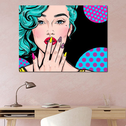 Pop Art Lady Canvas Wall Art