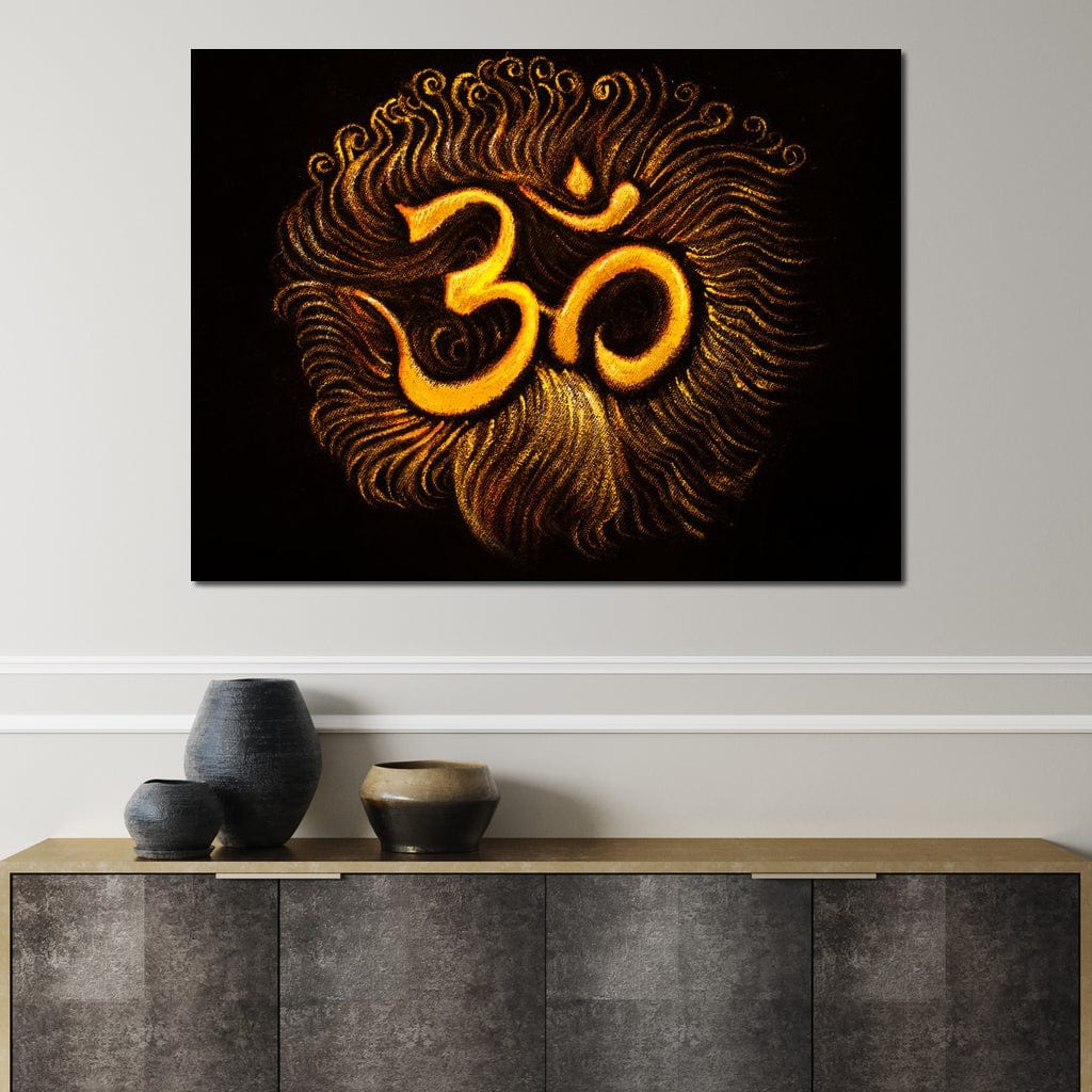 Golden OM Canvas Wall Art