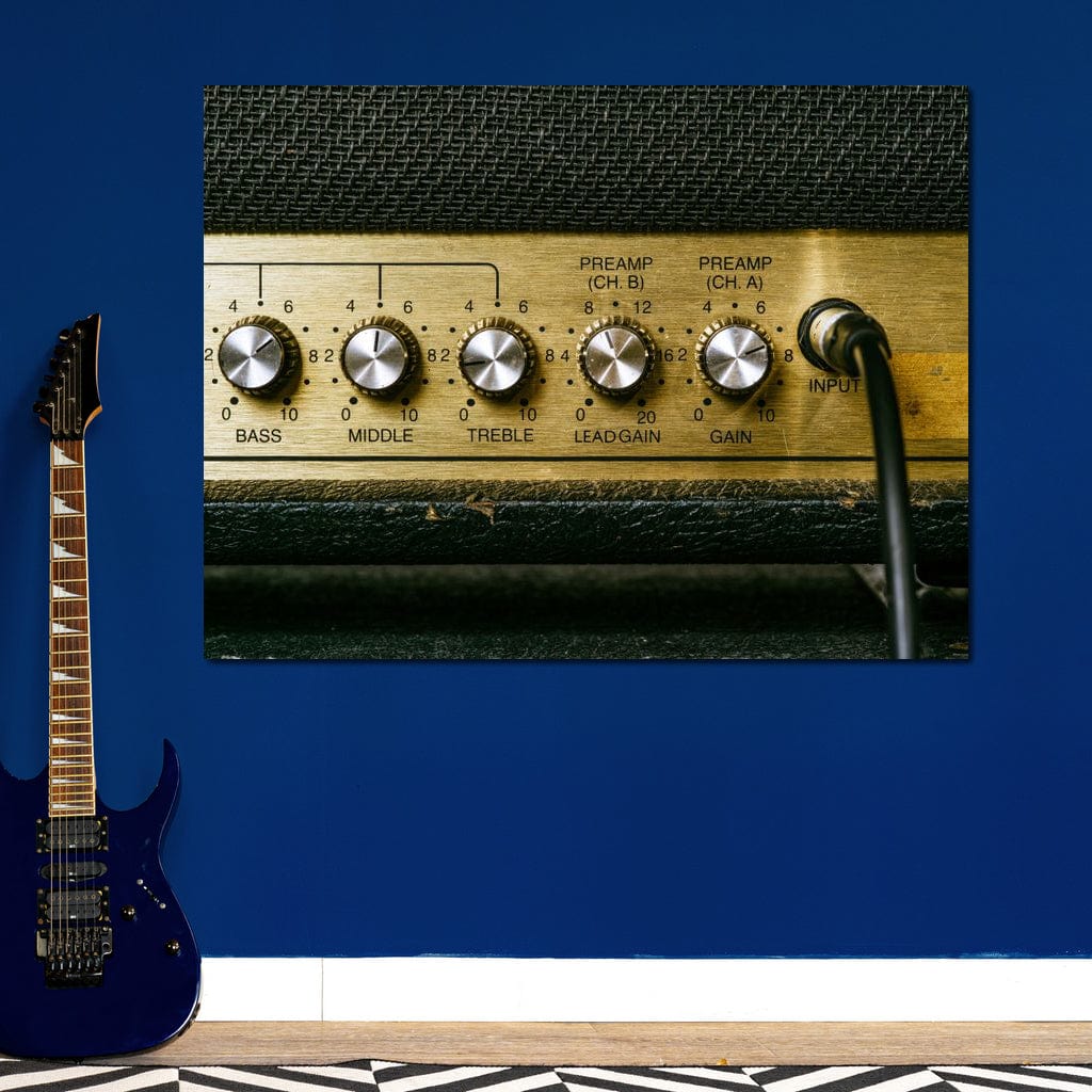 Vintage Electric Guitar Amplifier Canvas Wall Art