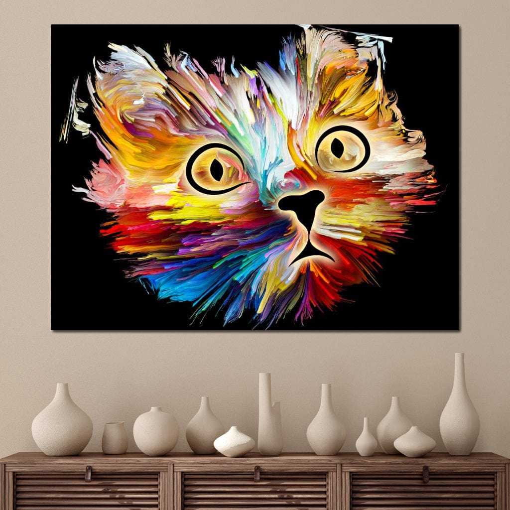 Colorful Cat Canvas Wall Art