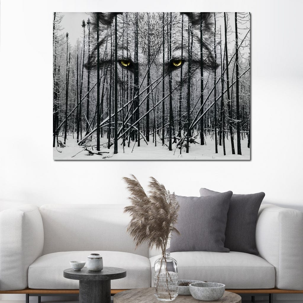 Wolf Winter Woods Canvas Wall Art