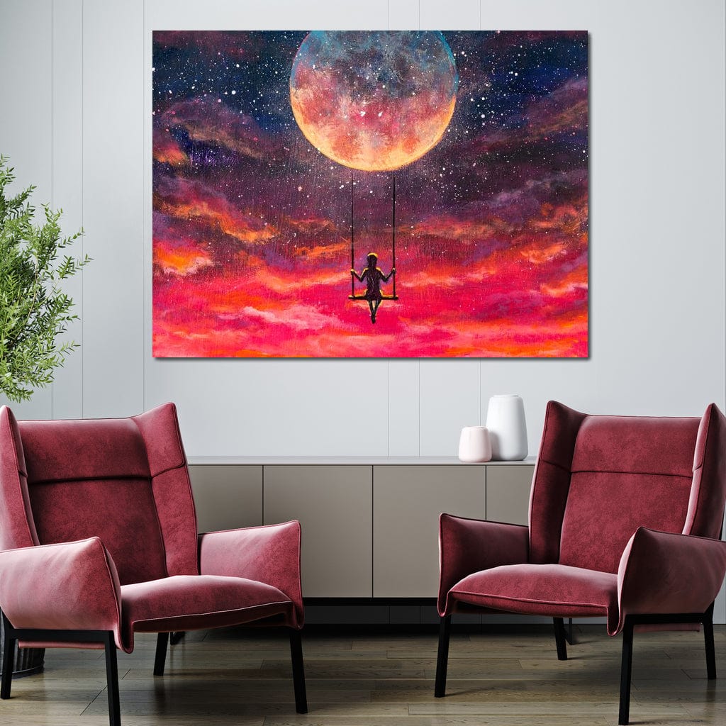 Moon Swing Canvas Wall Art