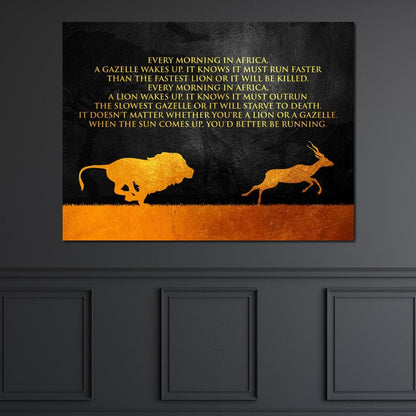 Lion & Gazelle Canvas Wall Art